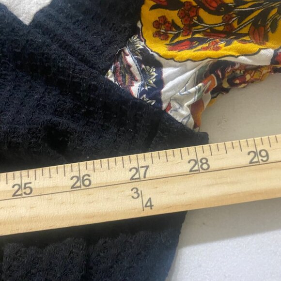 Umgee USA 1XL Black Color Block Tunic Top Boho Patterned Puff Sleeves - Picture 7 of 9